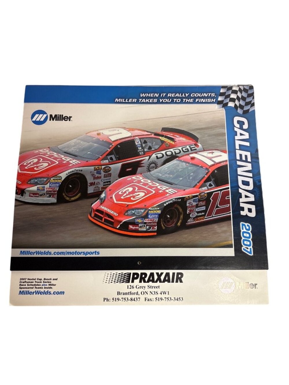 Miller 2007 Racing Calendar Featuring NASCAR Vehicles